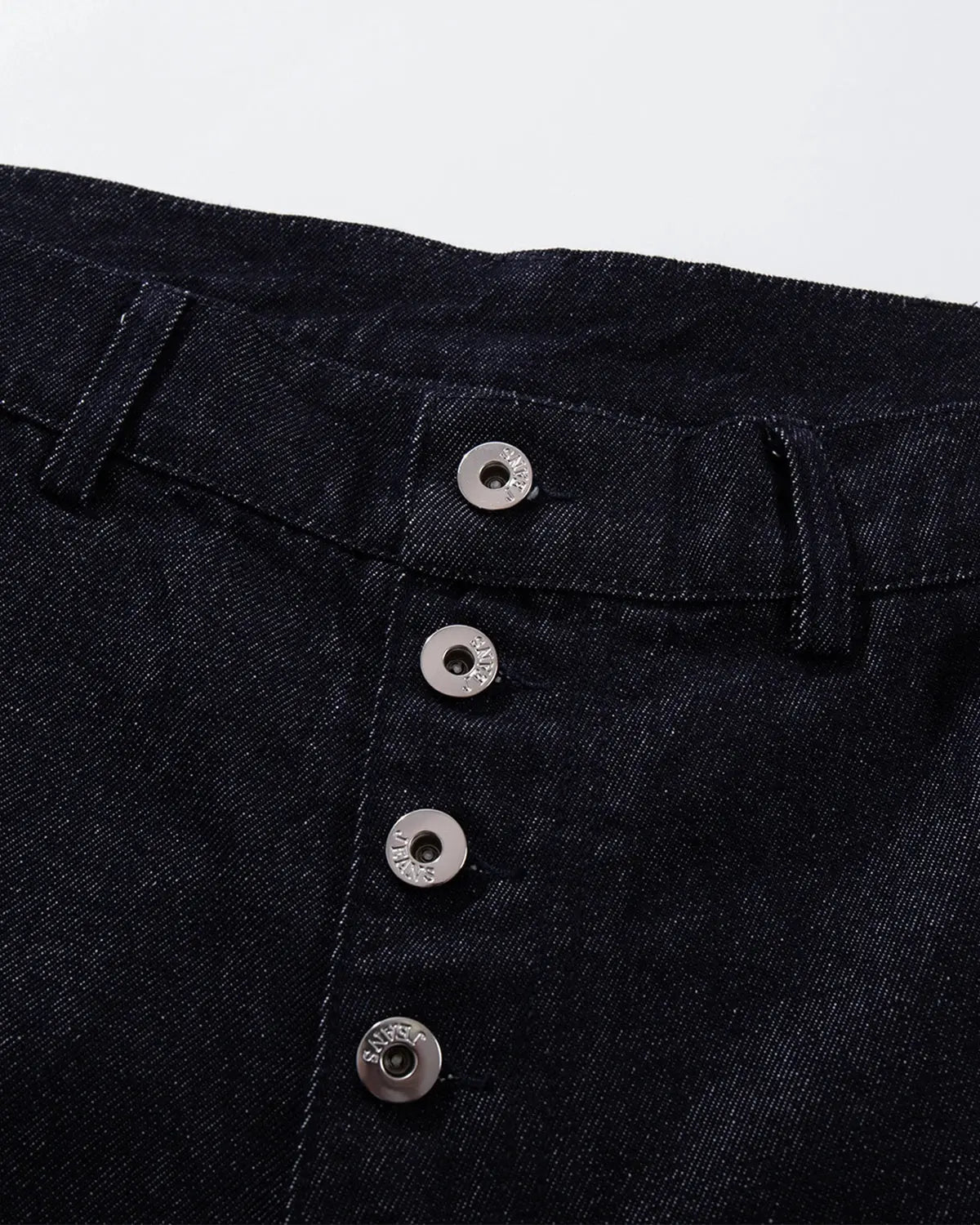 Buttons Up Raw Blue Baggy Jeans | Inflation Streetwear
