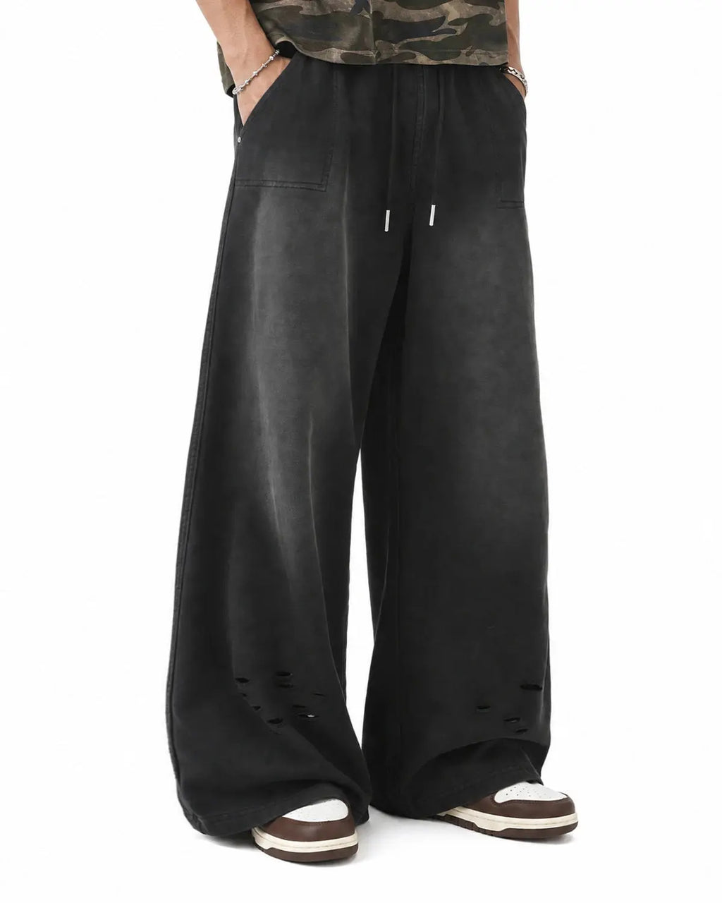 Distressed Washed Baggy Sweatpants | Inflation Streetwear