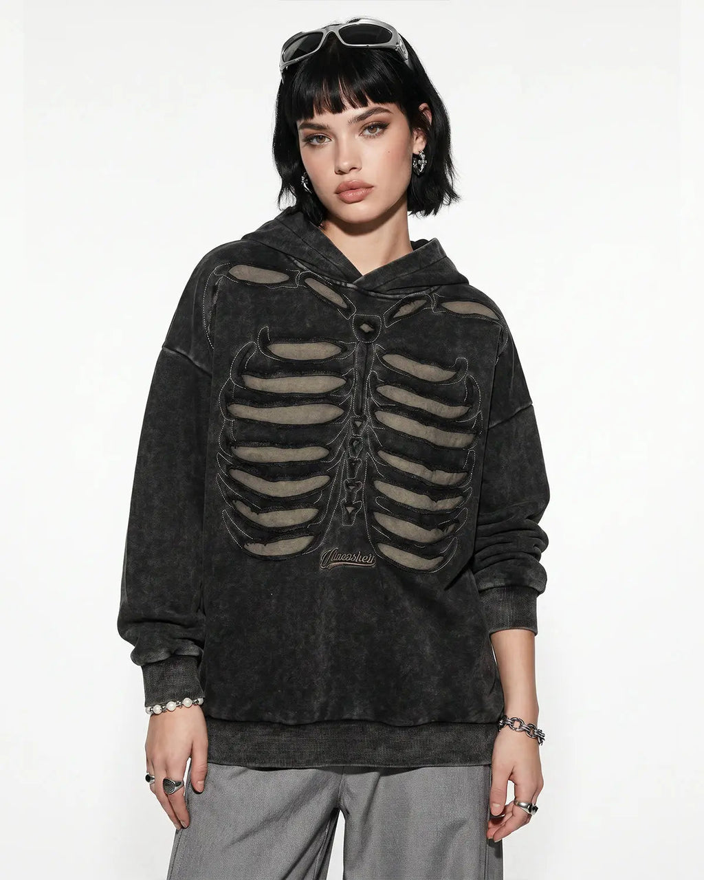 Distressed Ribcage Wash Hoodie | Inflation Streetwear