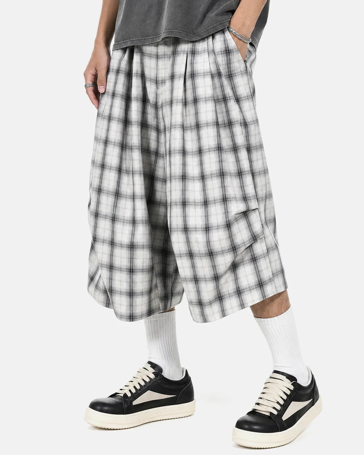 Plaid Longline Casual Shorts | Inflation Streetwear