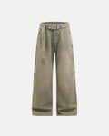 Beaded Studded Washed Baggy Jeans | INFLATION Streetwear