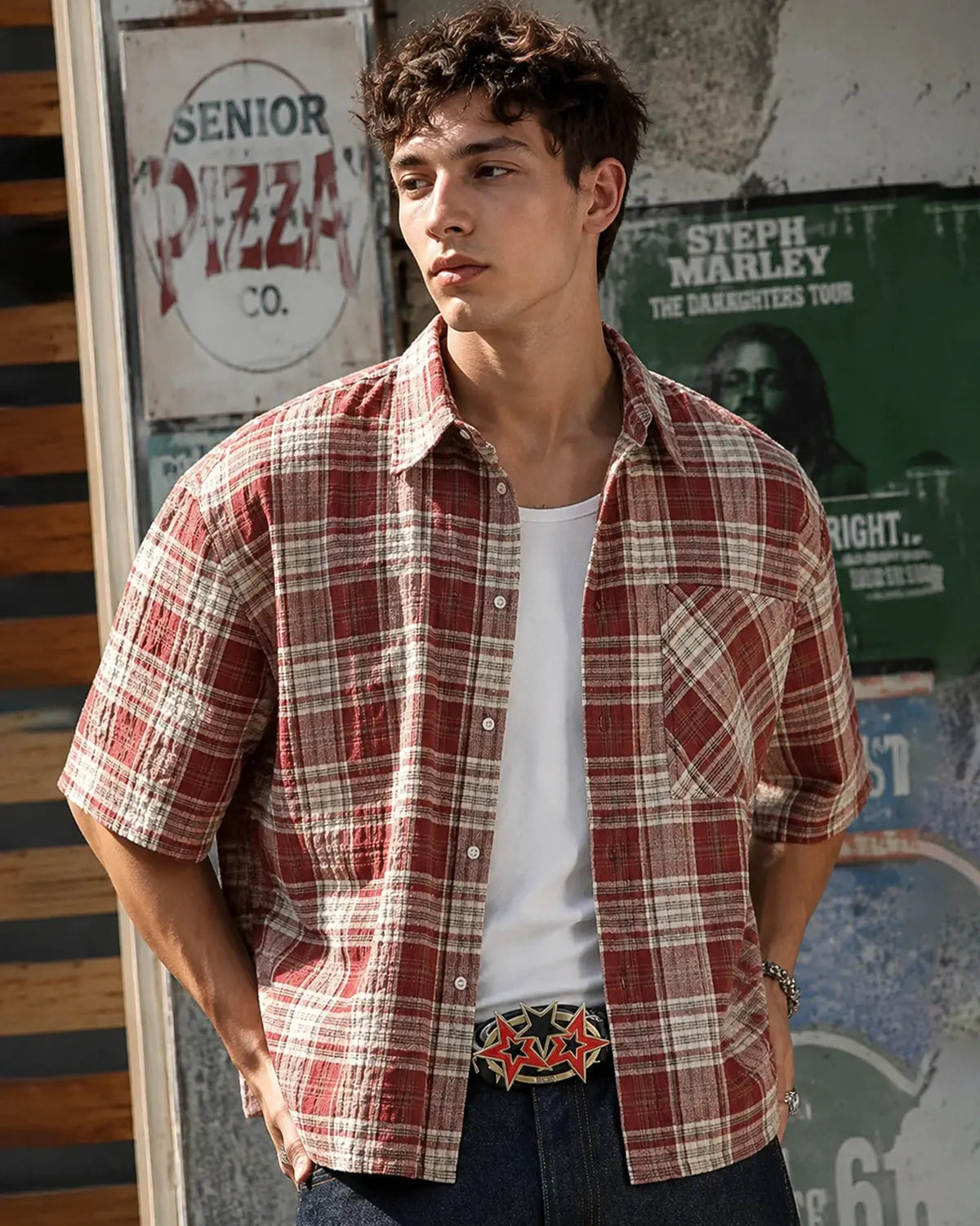 Boxy Fit Plaid Shirts | Inflation Streetwear