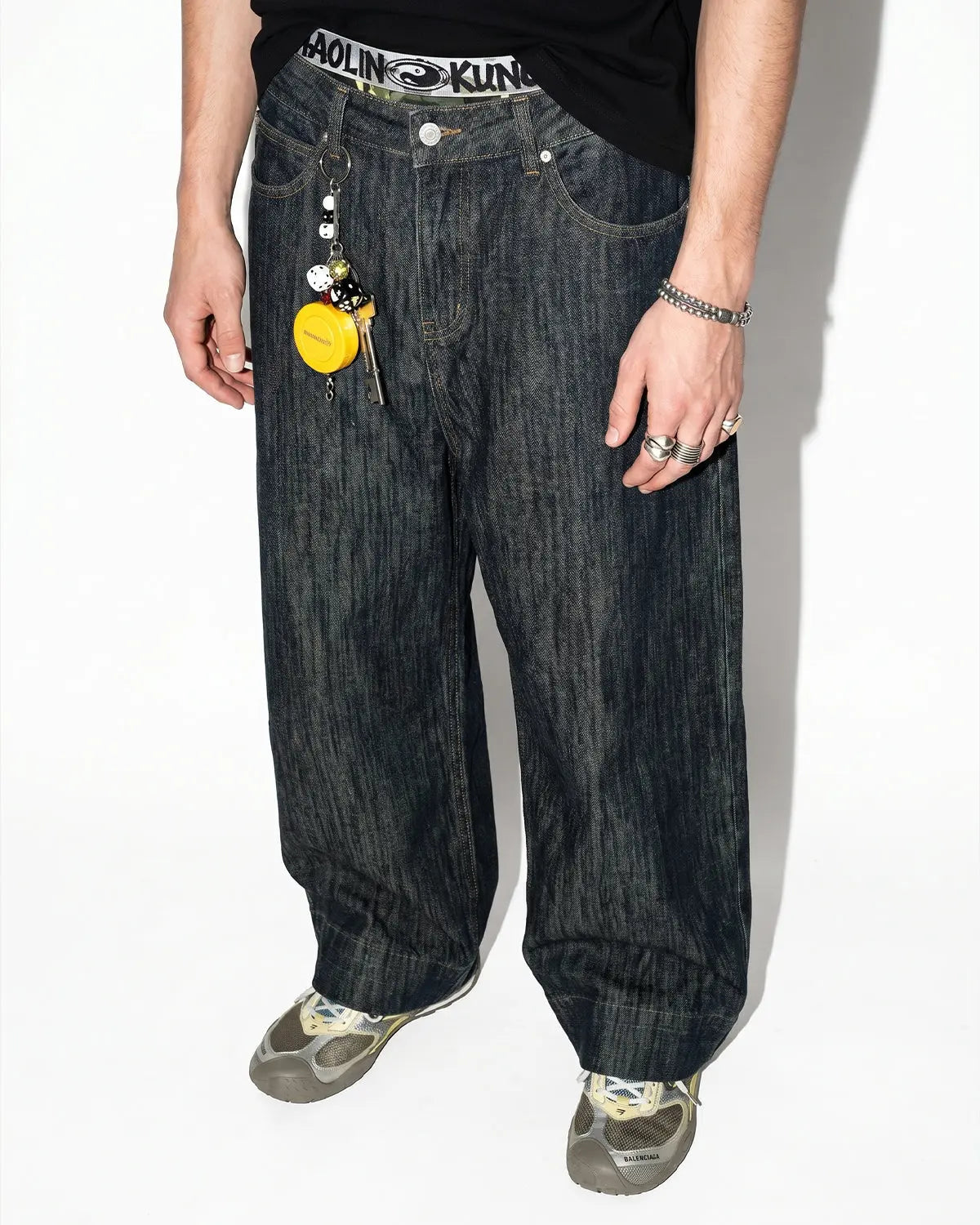 Cinch Back Bamboo Weave Jeans | Inflation Streetwear