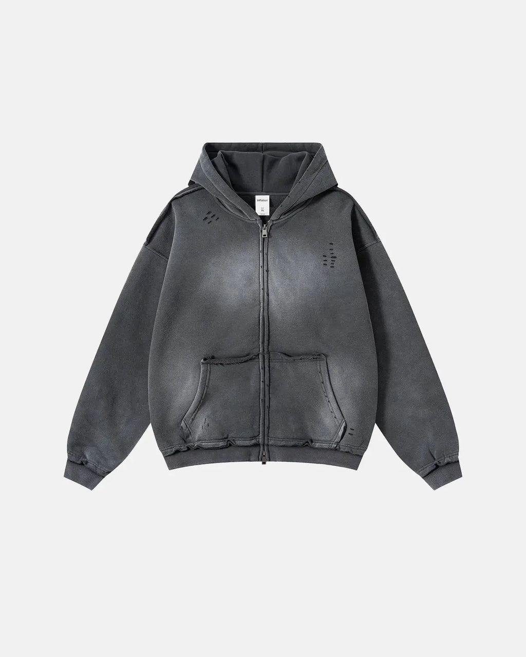 Monkey Wash Ripped Zip Up Hoodies | Inflation Streetwear