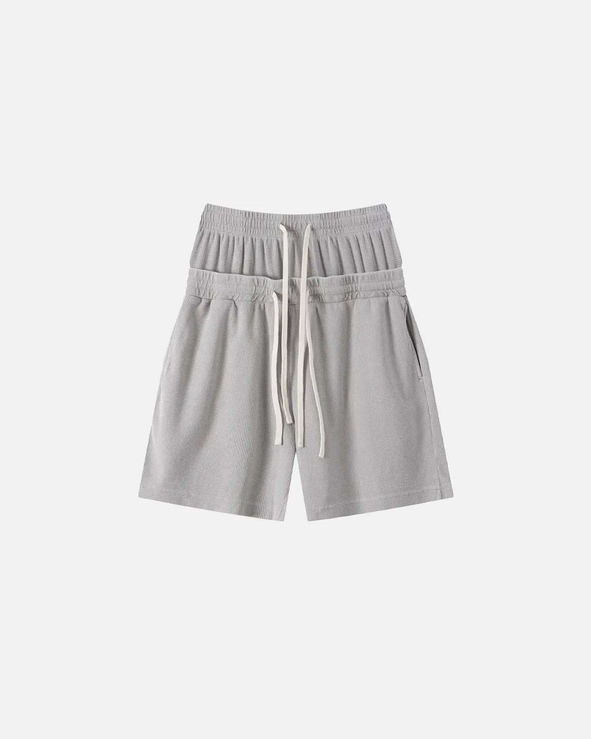Double Waist Acid Wash Waffle Shorts | Inflation Streetwear