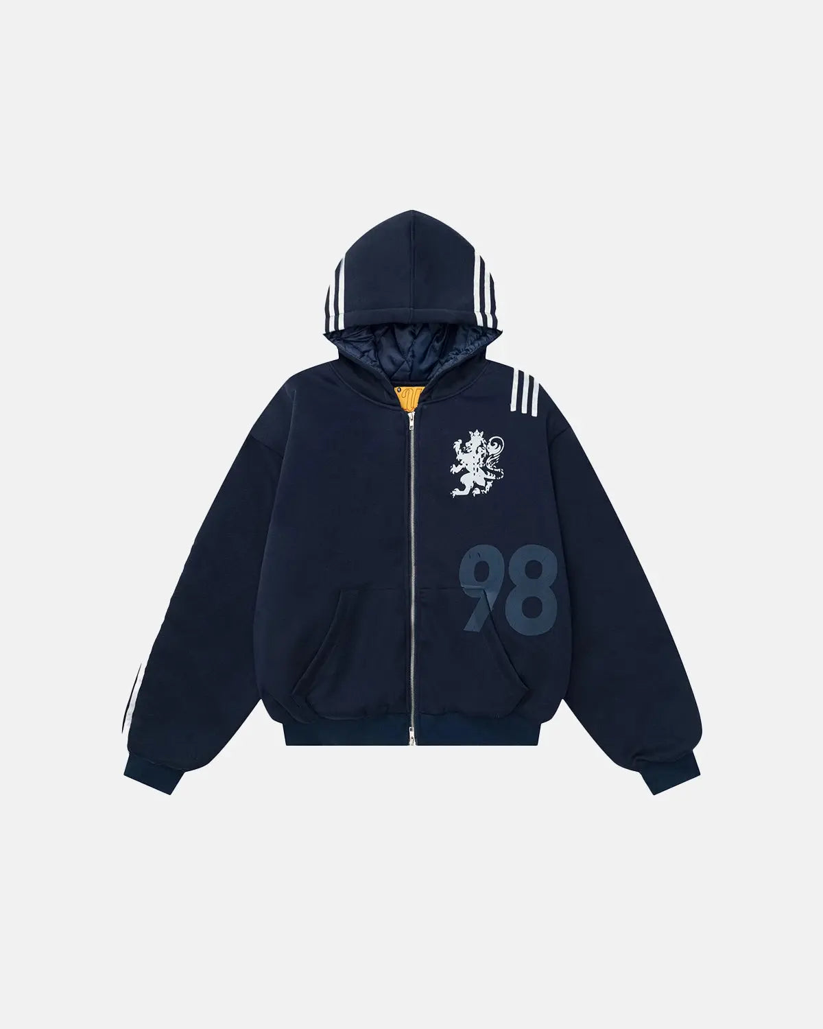 Gothic Striped Hooded Bomber Jacket  | Inflation Streetwear