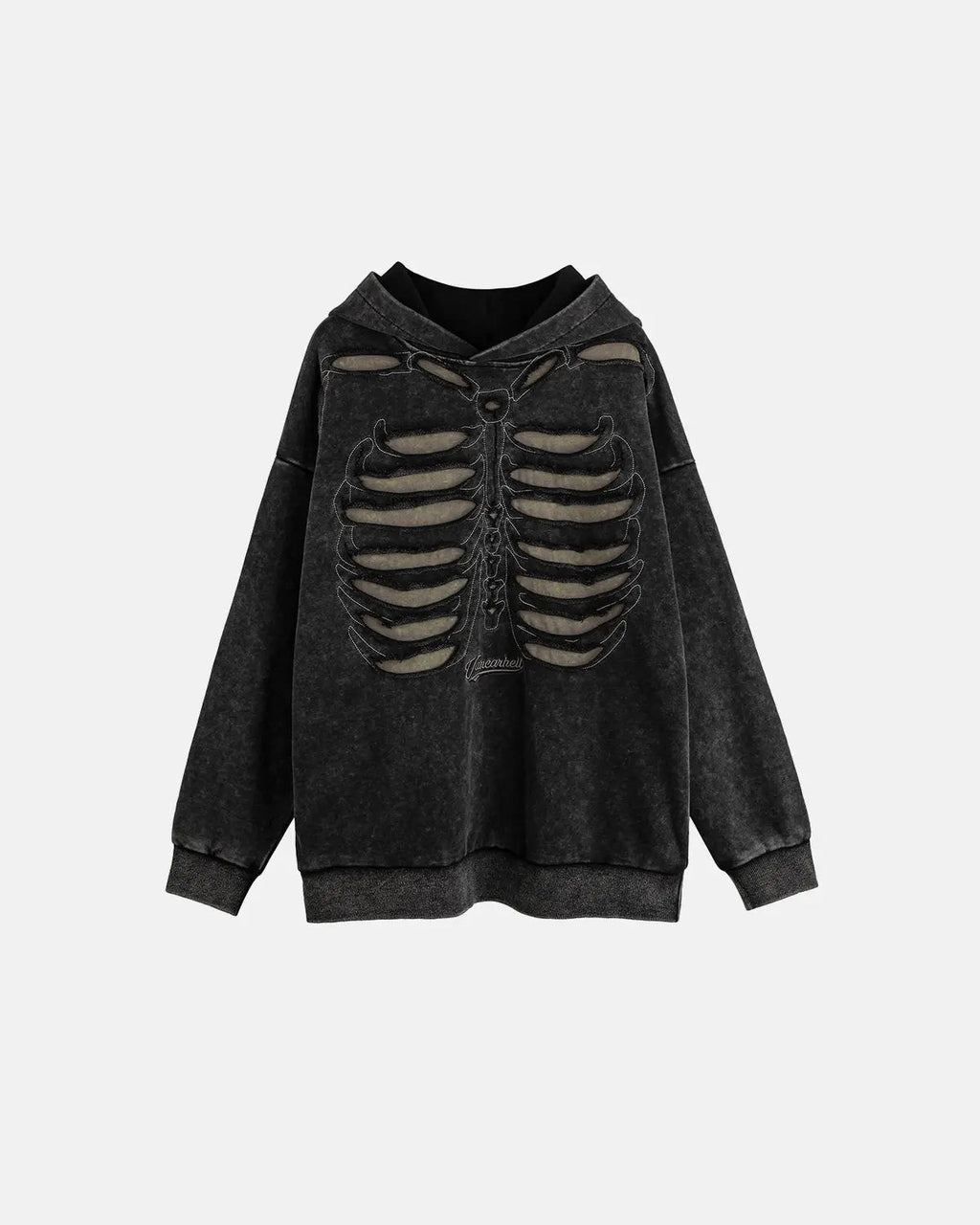 Distressed Ribcage Wash Hoodie | Inflation Streetwear