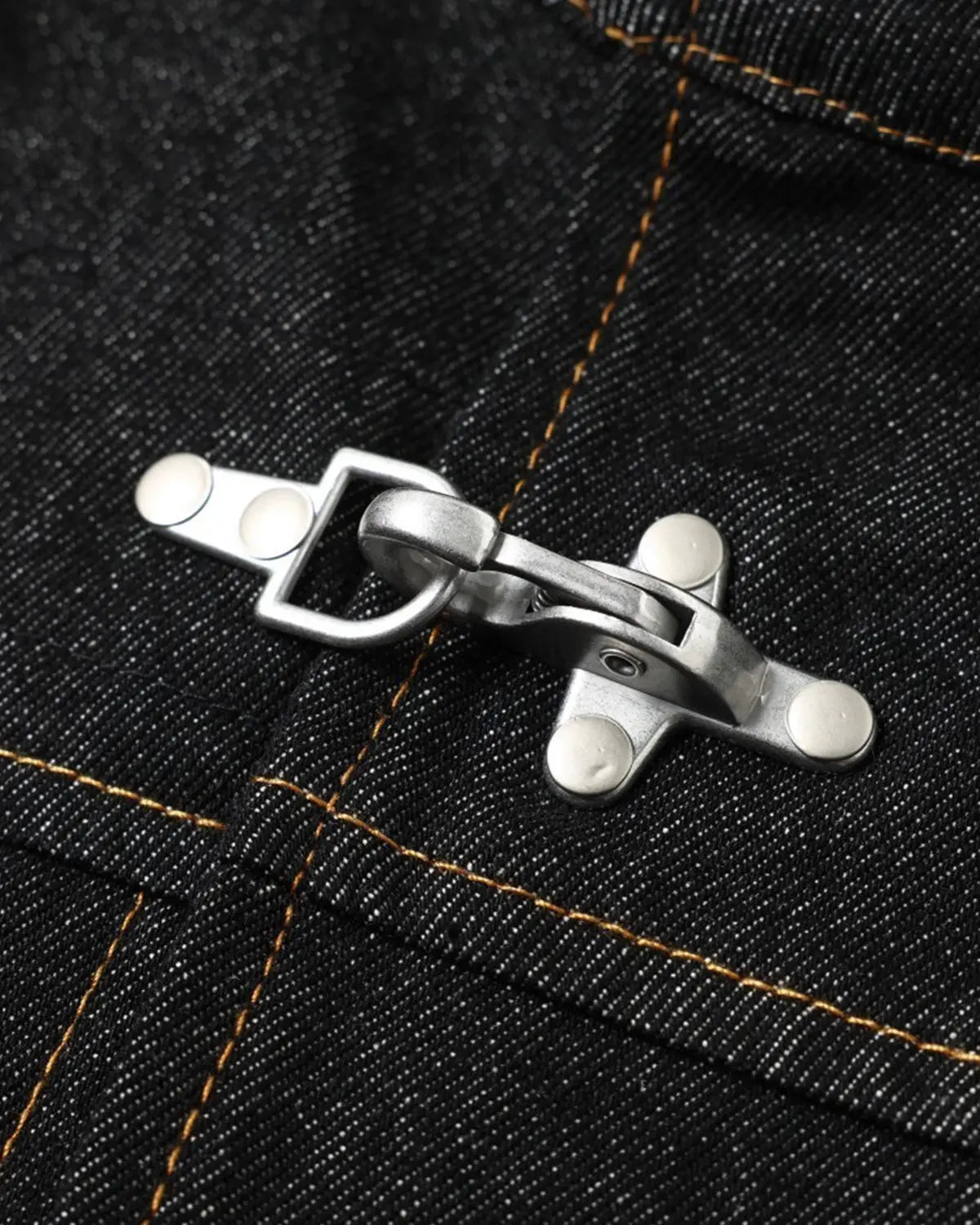 Metal Toggle Raw Denim Jacket | Inflation Streetwear