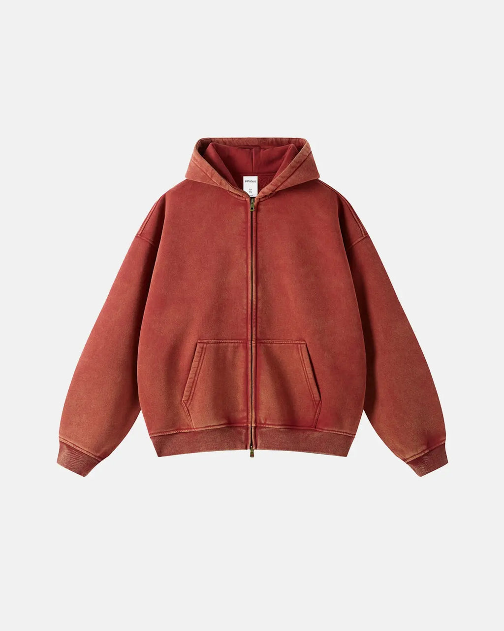 Grey Distressed Acid Wash Zip Up Hoodies | Inflation Streetwear