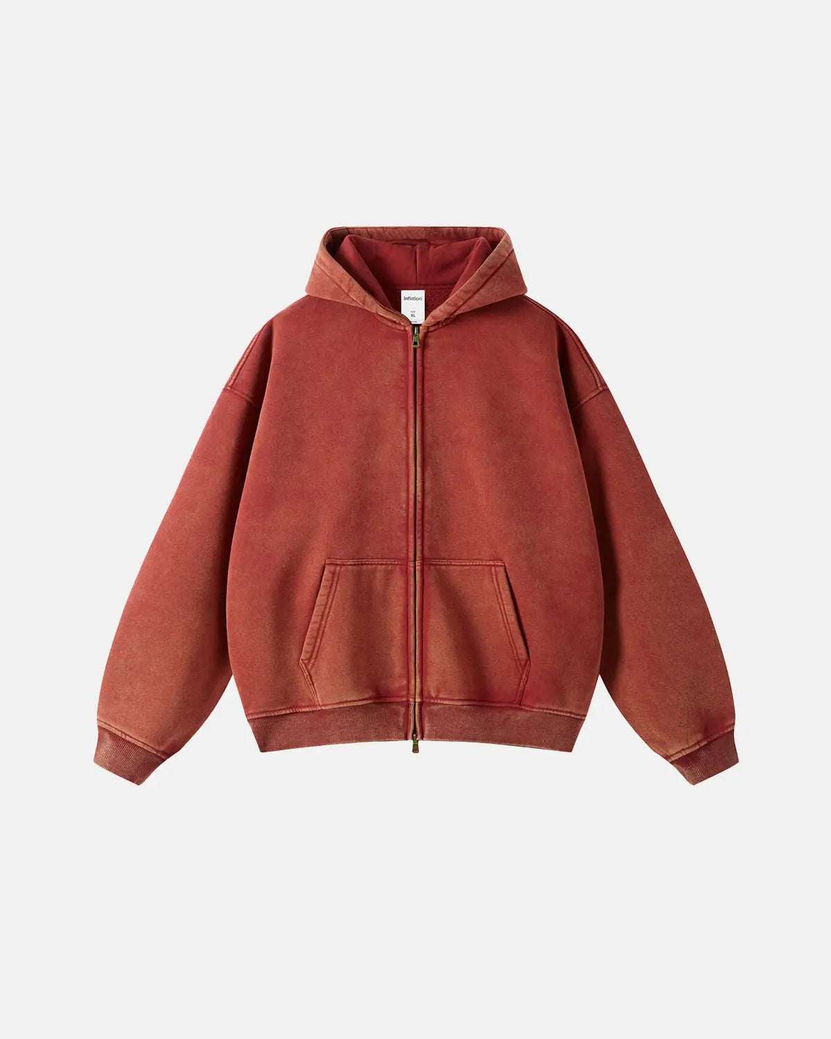 Grey Distressed Acid Wash Zip Up Hoodies | Inflation Streetwear