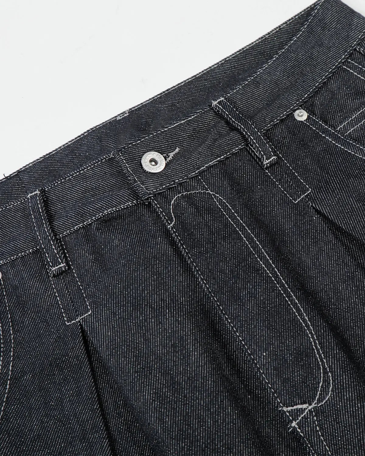 Contrast Stitching Raw Baggy Jeans | Inflation Streetwear