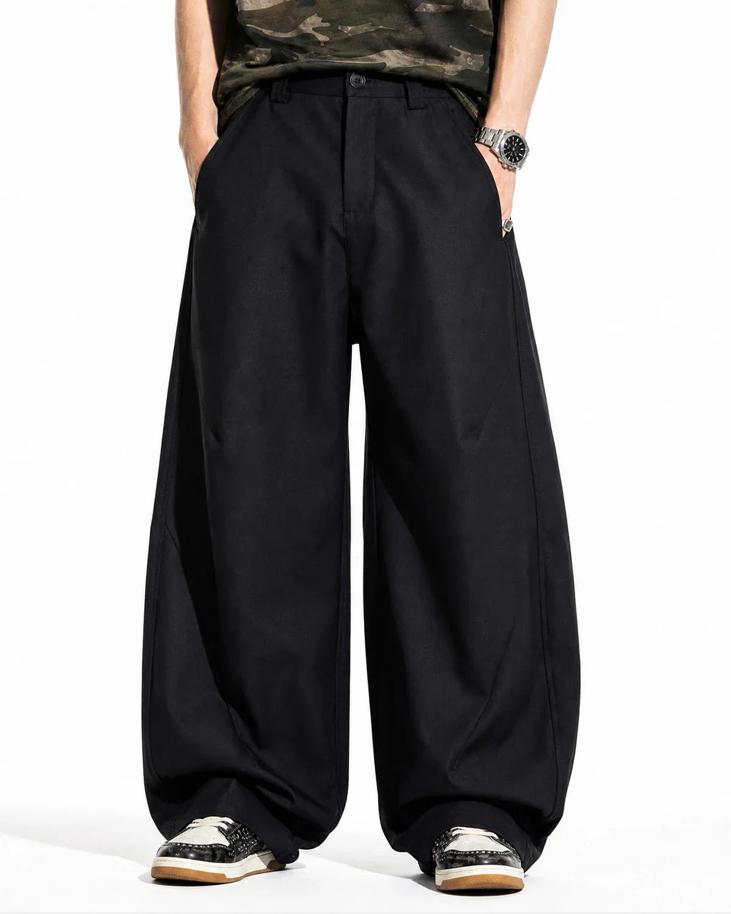 Pleated Barrel Tailored Pants | Inflation Streetwear