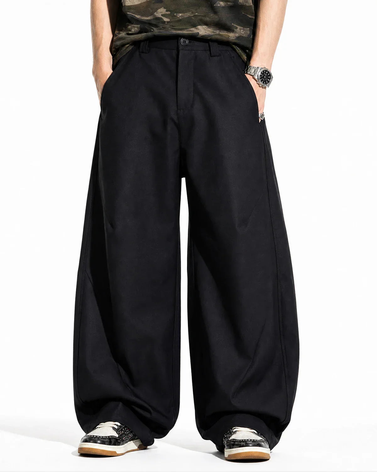 Pleated Barrel Tailored Pants | Inflation Streetwear
