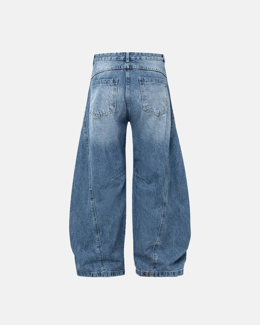 Acid Washed Distressed Barrel Jeans | Inflation Streetwear