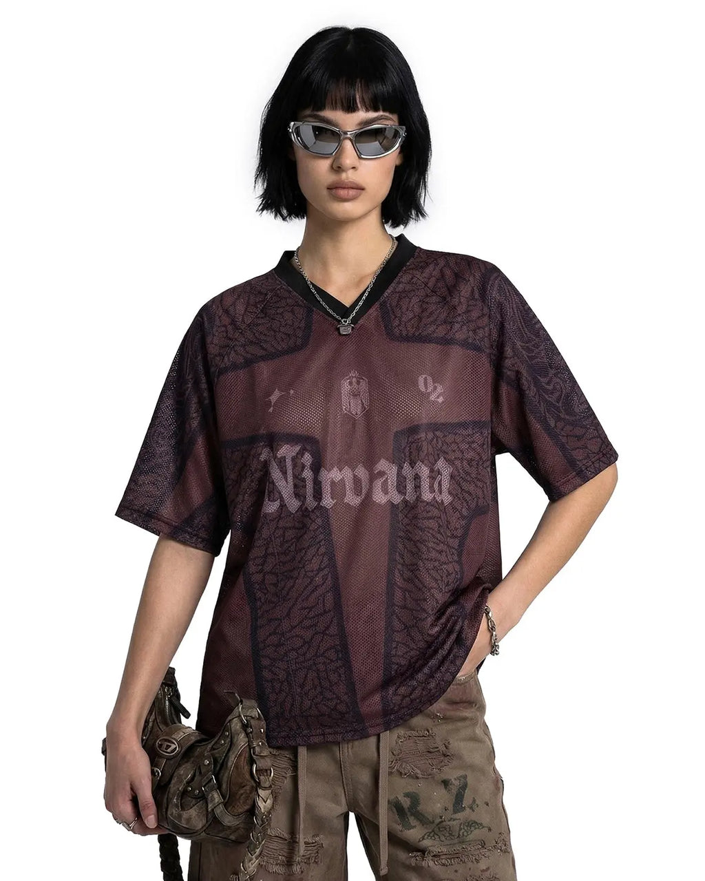 Tribal Pattern Mesh Jersey | Inflation Streetwear