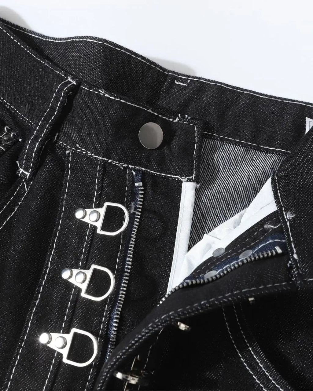 Raw Metal Clasp Baggy Jeans | Inflation Streetwear