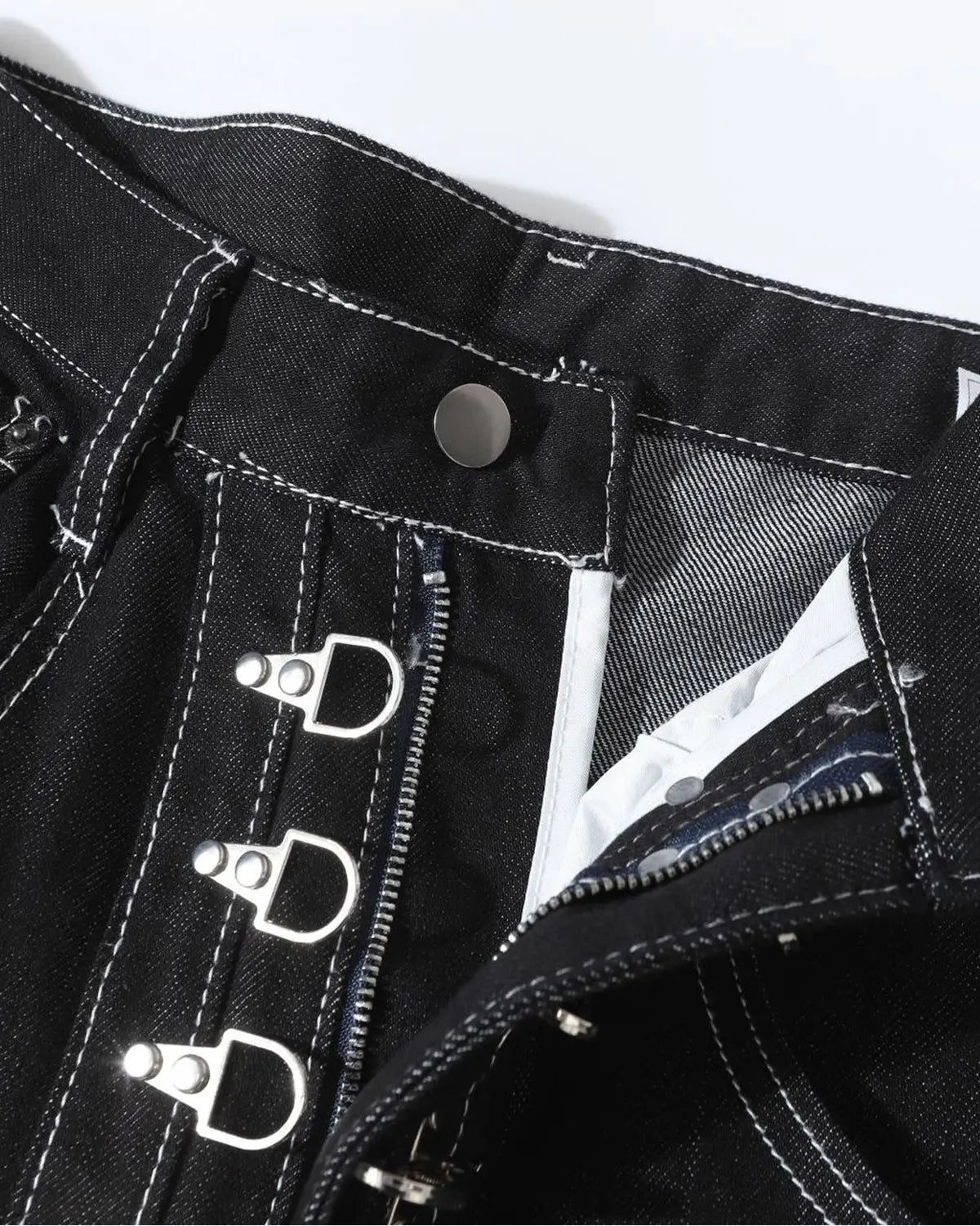 Raw Metal Clasp Baggy Jeans | Inflation Streetwear