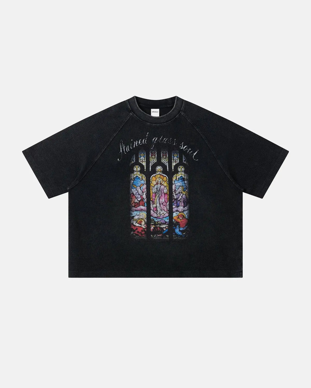 Washed Graphic Boxy Waffle T-Shirt | Inflation Streetwear