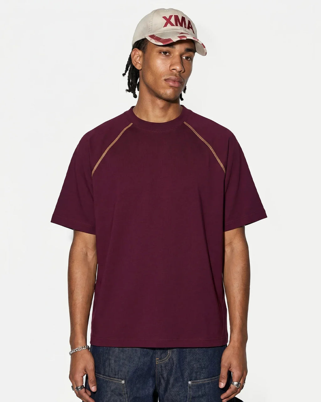 Contrast Color Stiching Stretch T-shirt | Inflation Streetwear
