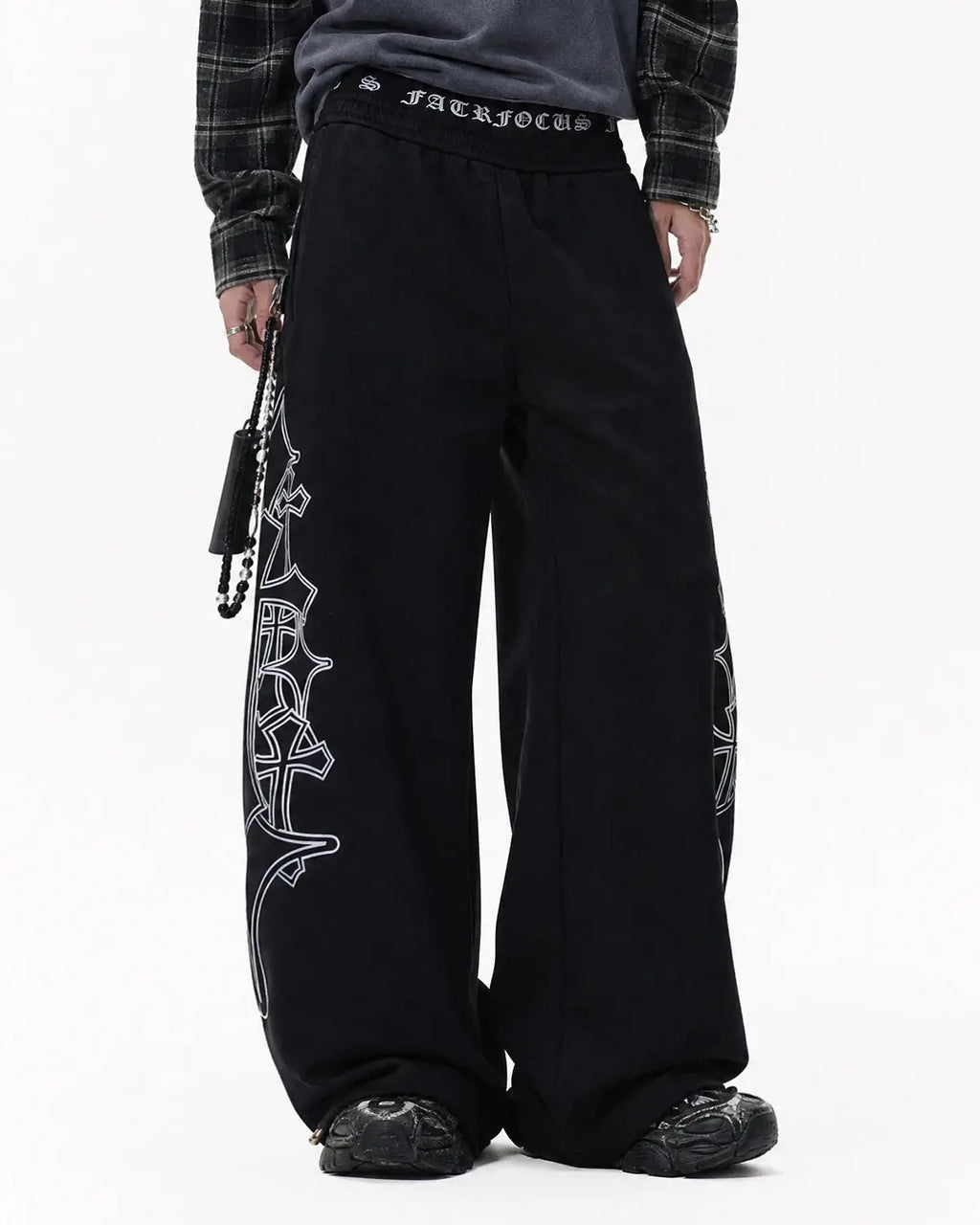 Gothic Layered Baggy Sweatpants | Inflation Streetwear