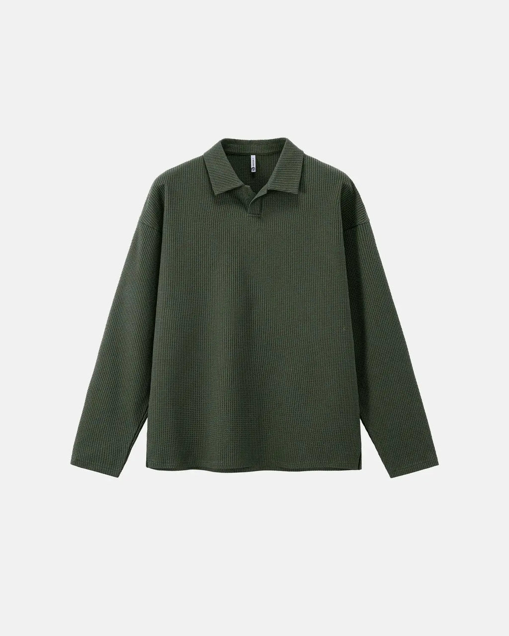 Waffle Long Sleeve Polo Shirts | Inflation Streetwear