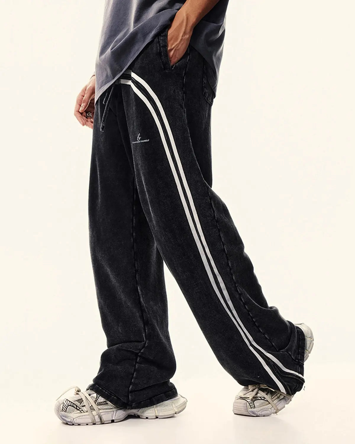 Washed Ribbon Wide Leg Sweatpants | Inflation Streetwear