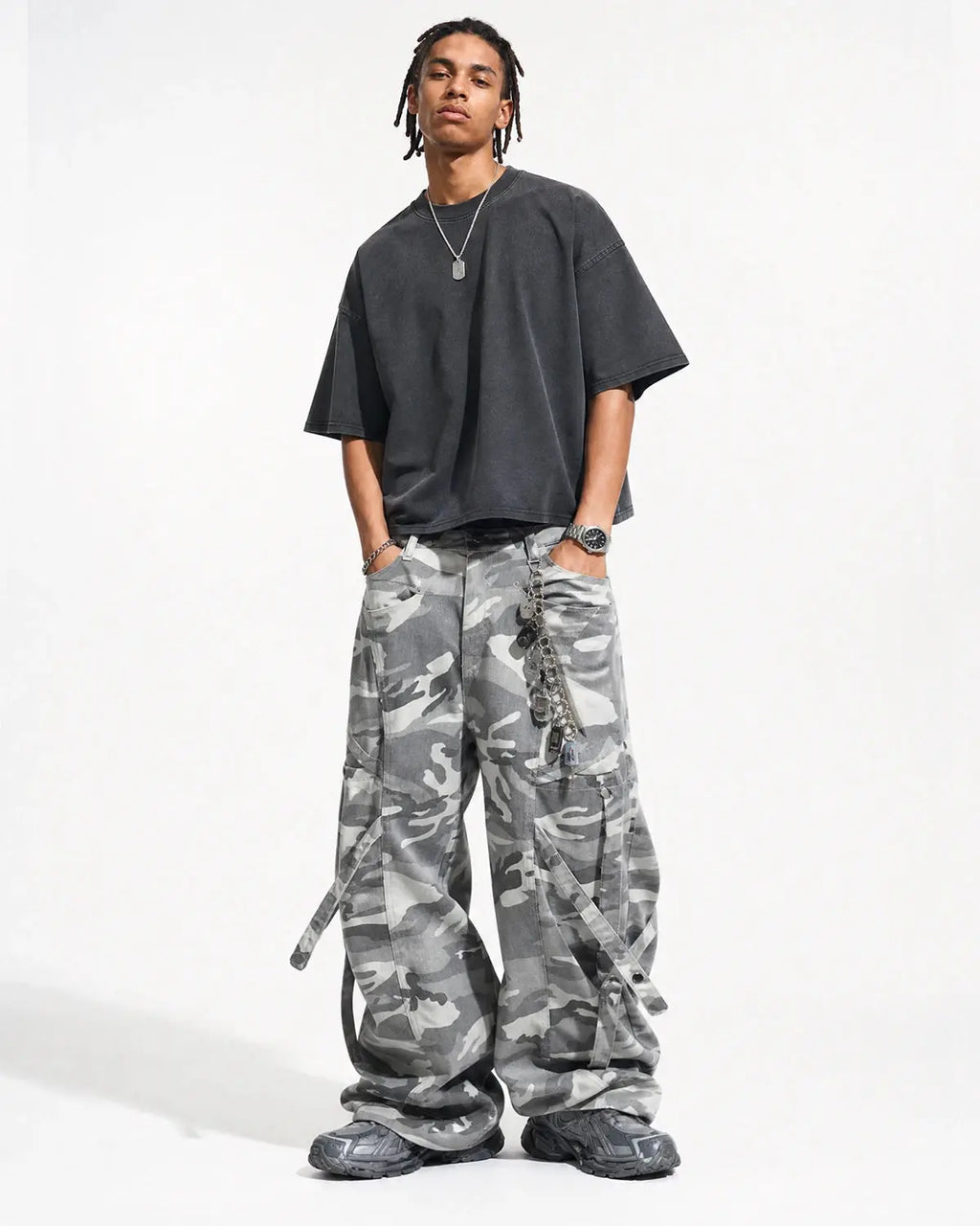 Multi-Pockets Barrel Camouflage Cargo Pants | Inflation Streetwear