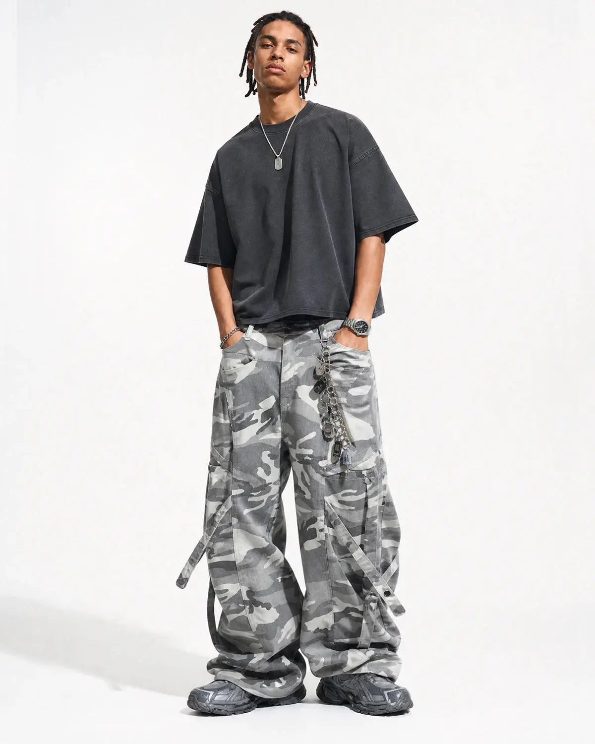 Multi-Pockets Barrel Camouflage Cargo Pants | Inflation Streetwear