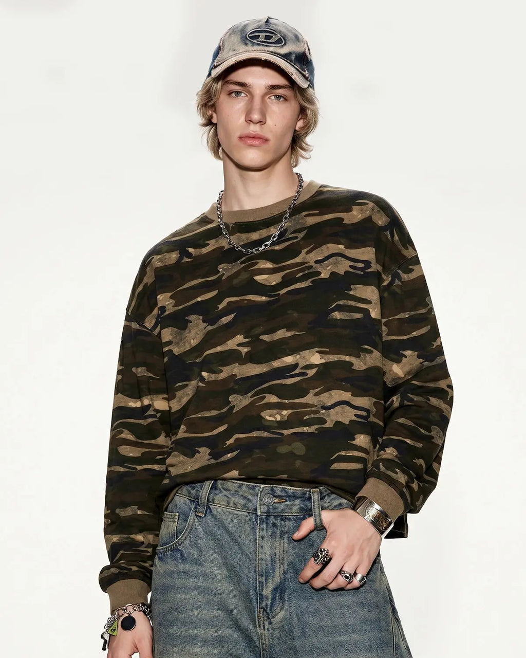 Boxy Camo Tees in Khaki | Inflation Streetwear