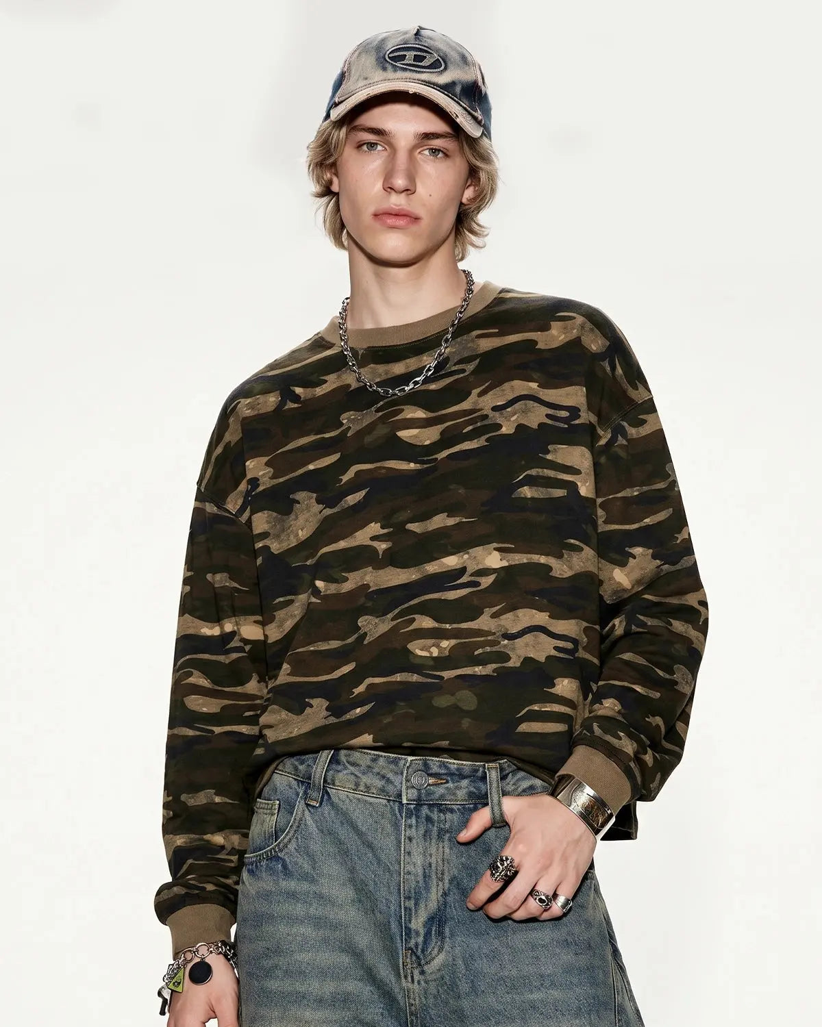 Boxy Camo Tees in Khaki | Inflation Streetwear