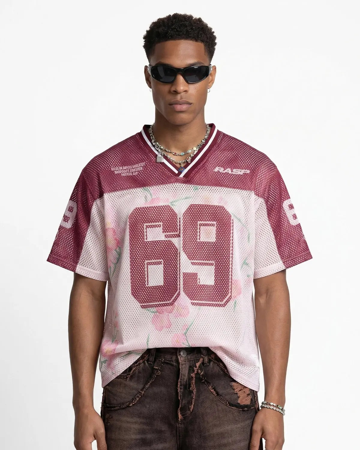 Floral Digital Print Mesh Jersey | Inflation Streetwear