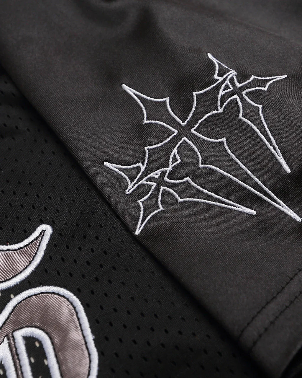 Gothic Embroidered Mesh Jersey | Inflation Streetwear