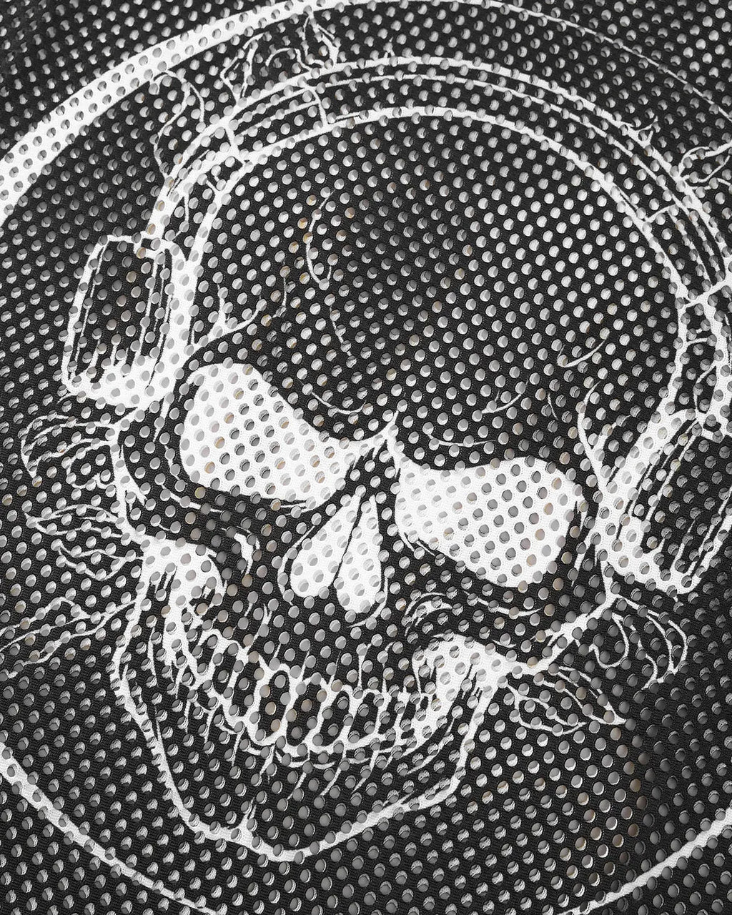 Mesh Skeleton Print Long Sleeve Tee | Inflation Streetwear