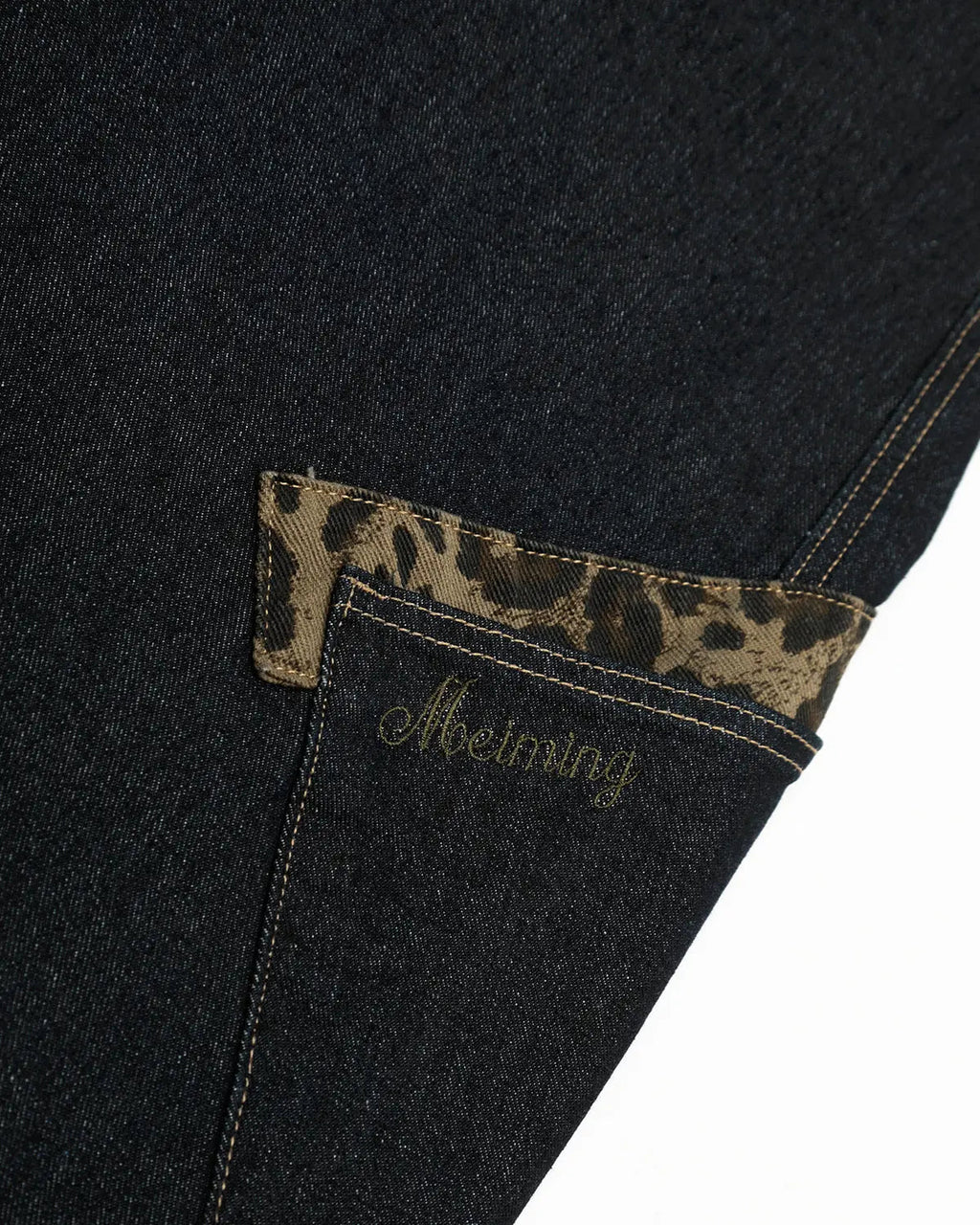 Leopard Patchwork Barrel Jeans | Inflation Streetwear