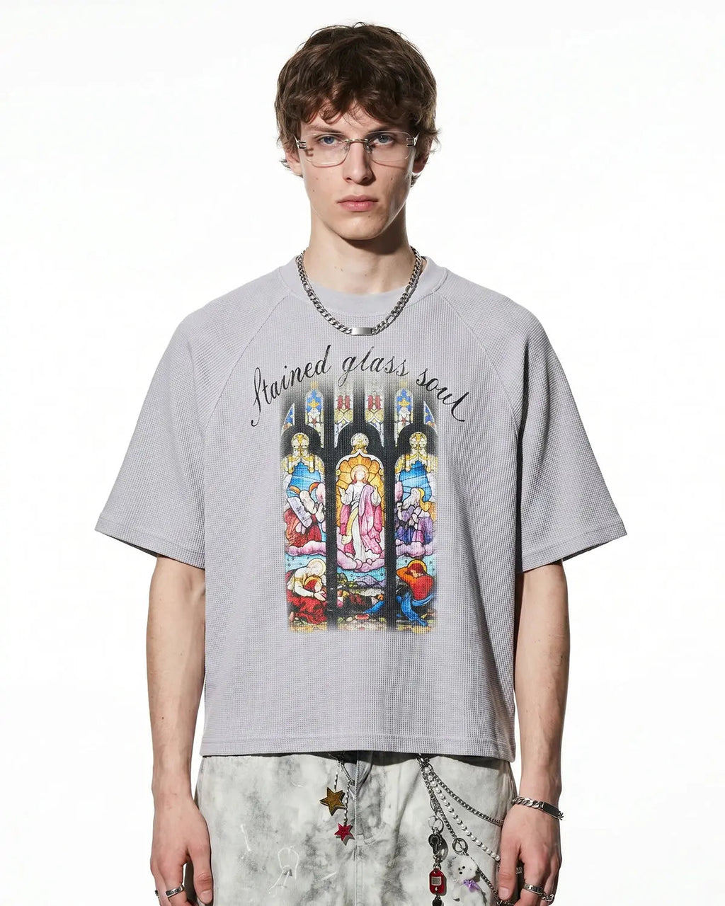 Washed Graphic Boxy Waffle T-Shirt | Inflation Streetwear