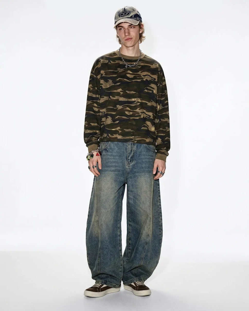 Boxy Camo Tees in Khaki | Inflation Streetwear