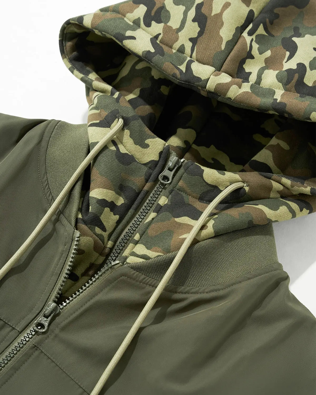 Detachable Layered Camo Bomber Jacket | Inflation Streetwear