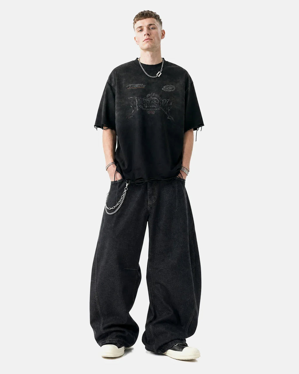 Monkey Washed Distressed T-Shirt | Inflation Streetwear