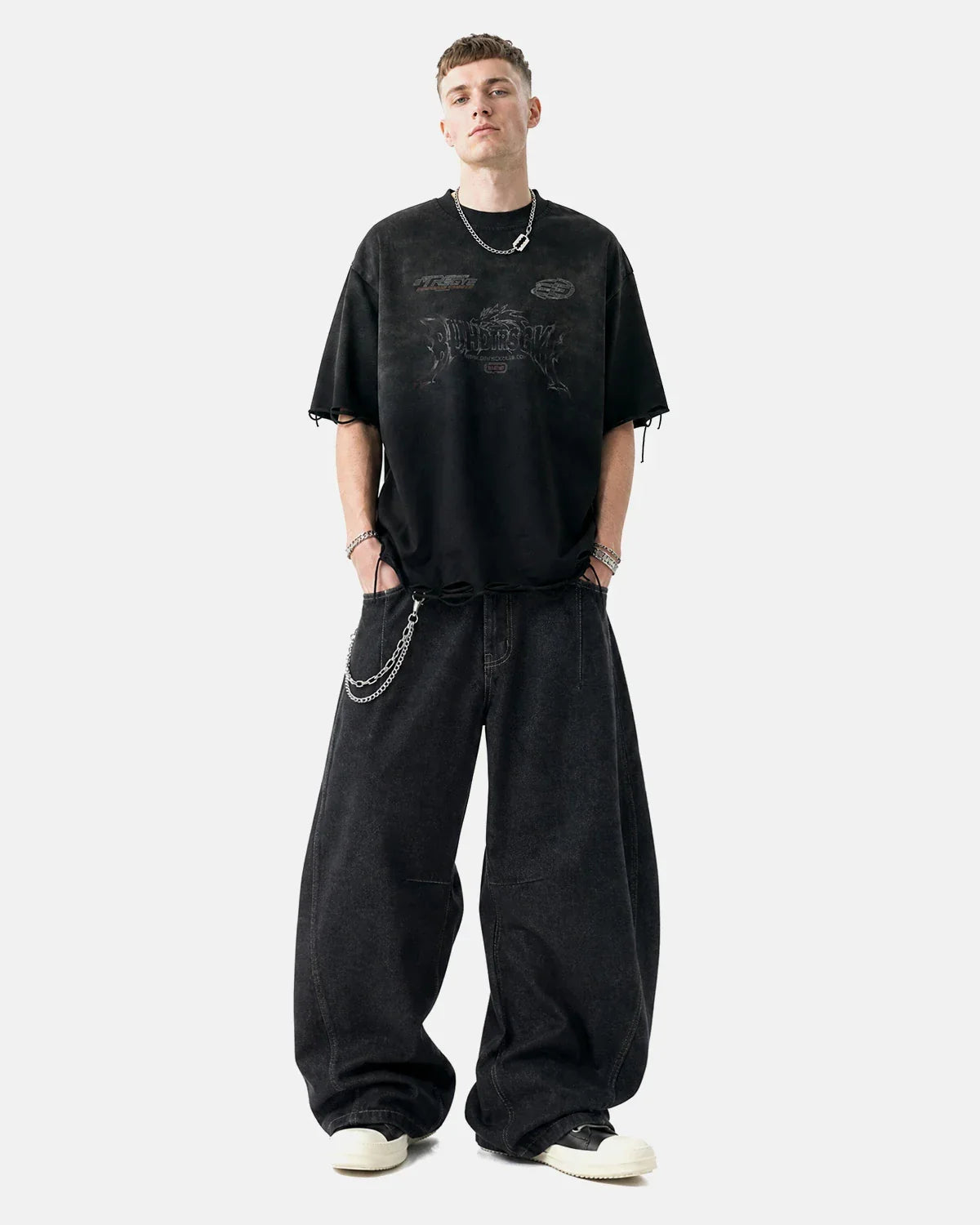 Monkey Washed Distressed T-Shirt | Inflation Streetwear