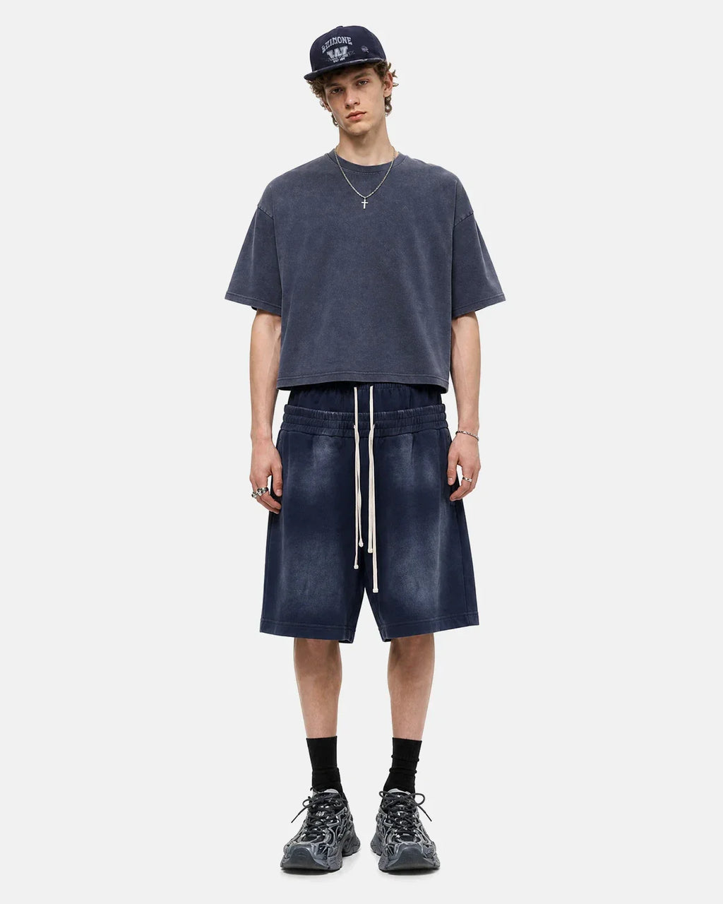 Double Waist Monkey Wash Sweat Shorts | Inflation Streetwear