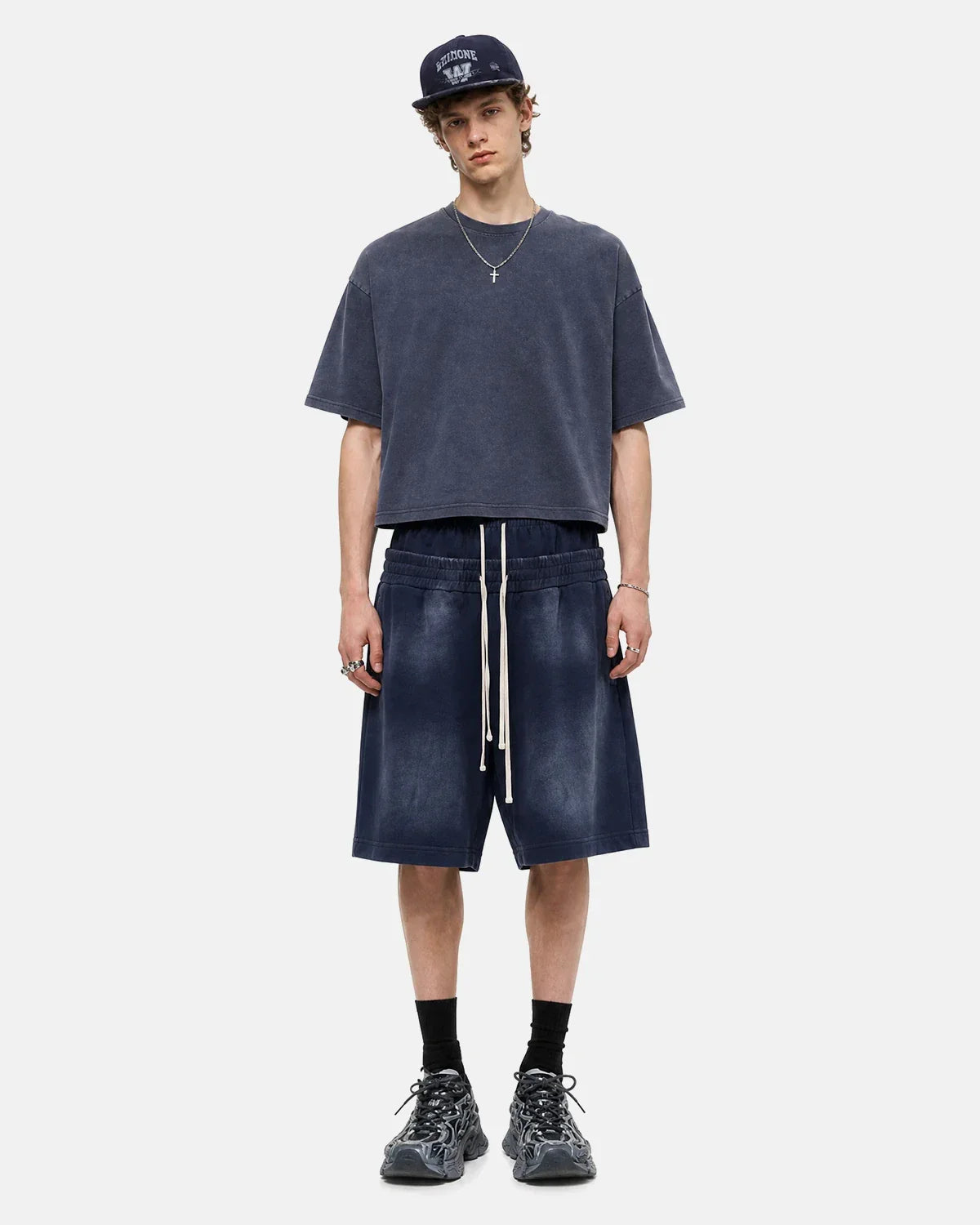 Double Waist Monkey Wash Sweat Shorts | Inflation Streetwear