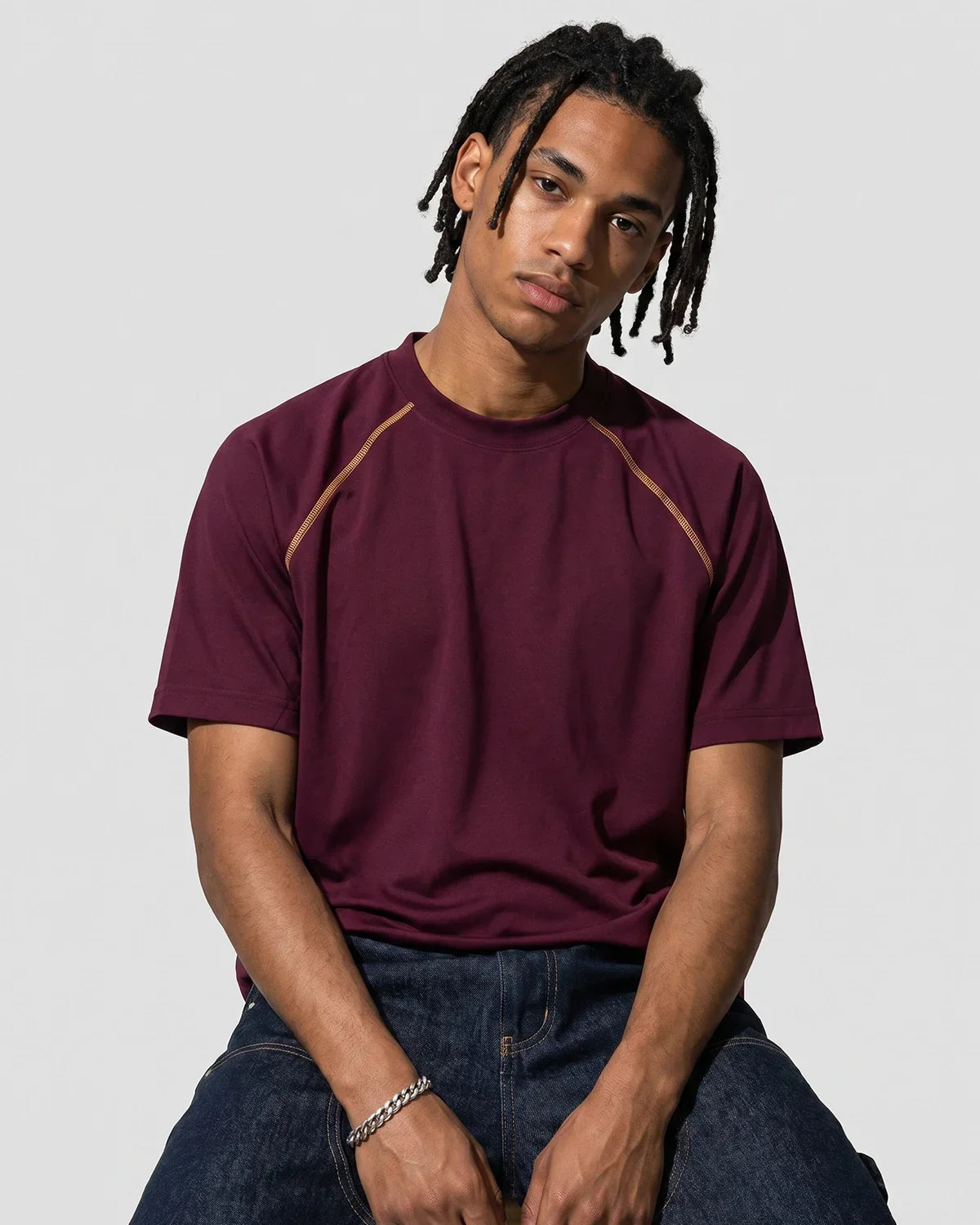 Contrast Color Stiching Stretch T-shirt | Inflation Streetwear