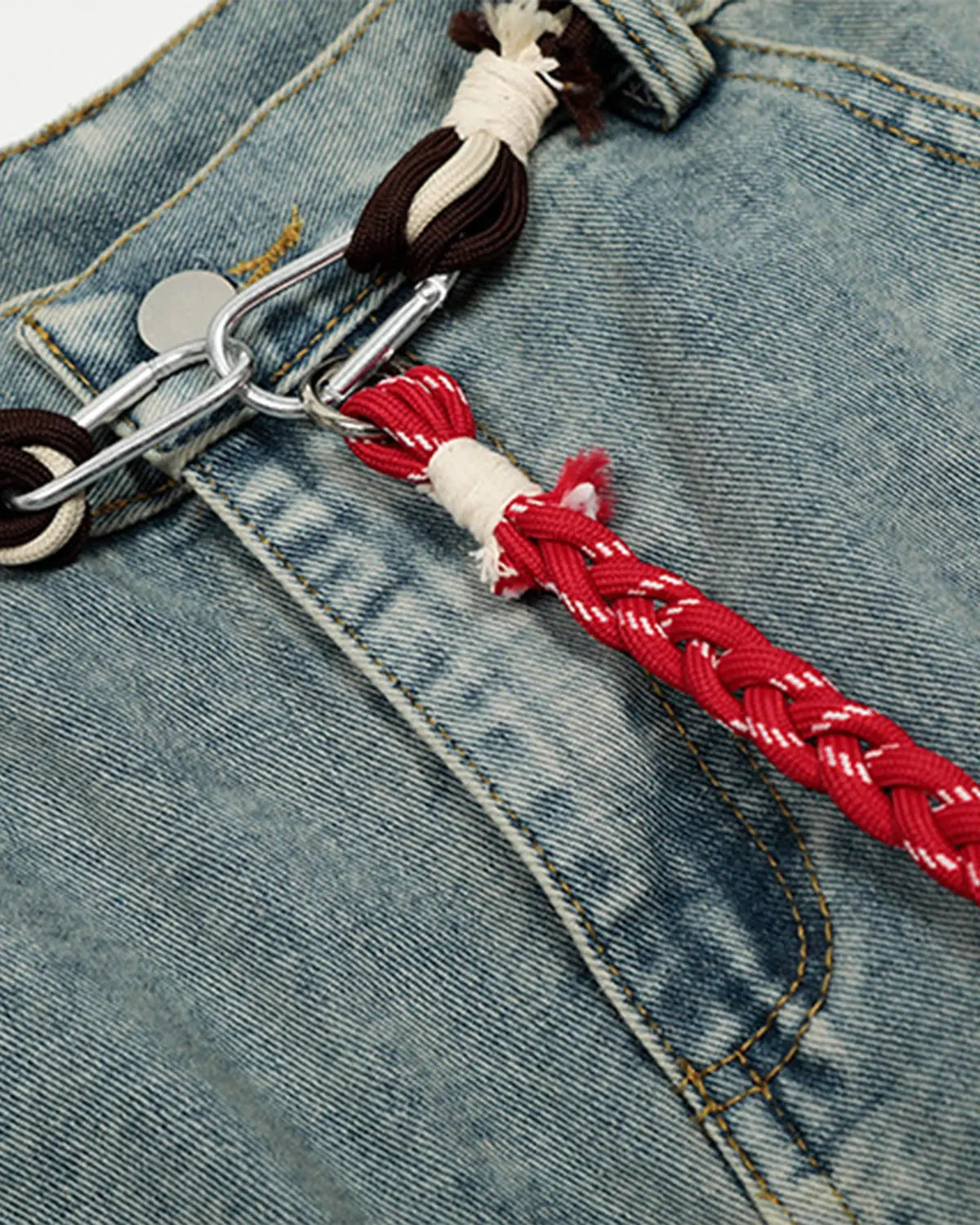 Acid Wash Stitching Baggy Jeans | Inflation Streetwear