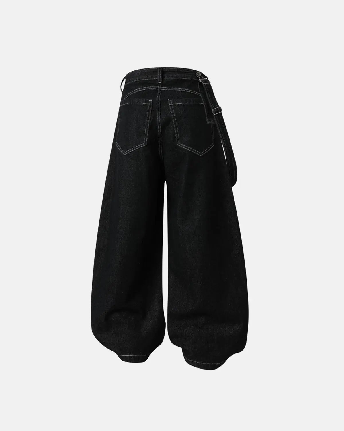 Asymmetric Buckle Denim Overalls Jeans | Inflation Streetwear
