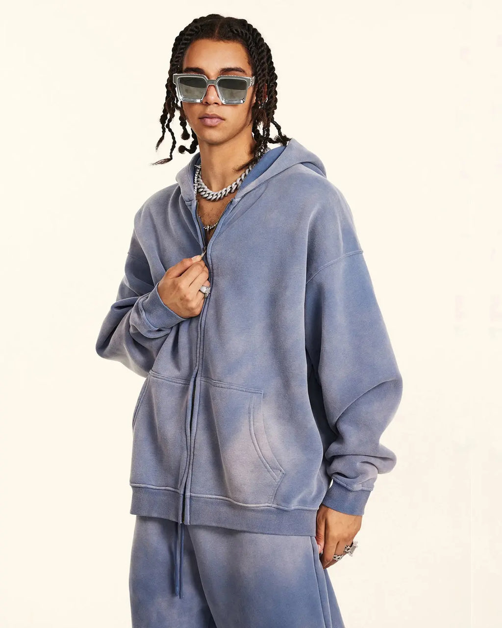 Acid Washed Zip Up Hoodies | Inflation Streetwear