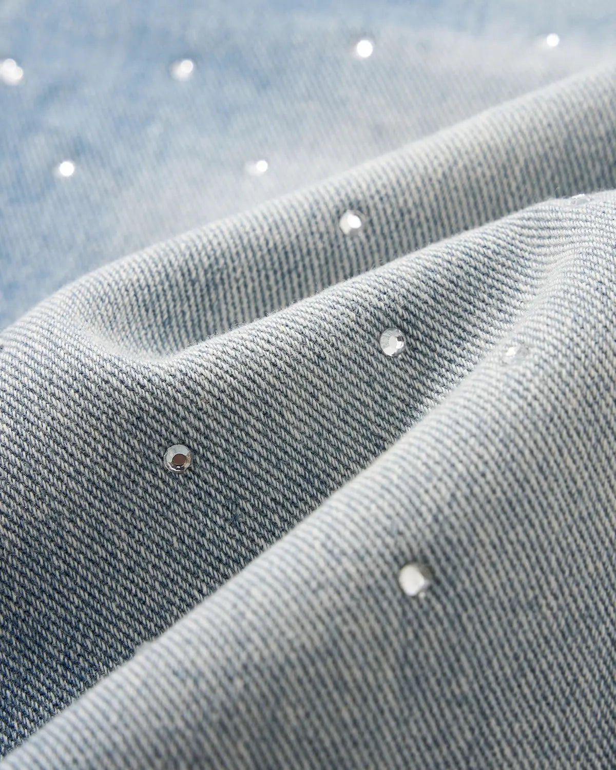 Blue Rhinestone Baggy Jeans Shorts | Inflation Streetwear
