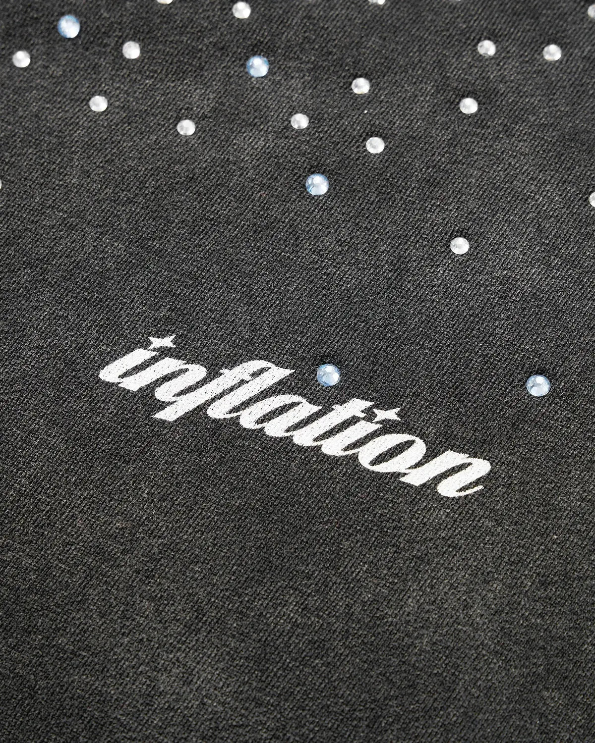 Distressed Washed Rhinestone Zip Up Hoodies | Inflation Streetwear