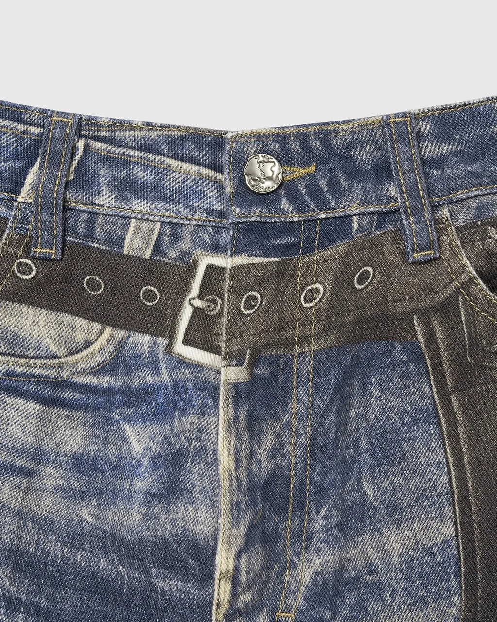 Colorblock Digital Printing Cotton Jeans | Inflation Streetwear