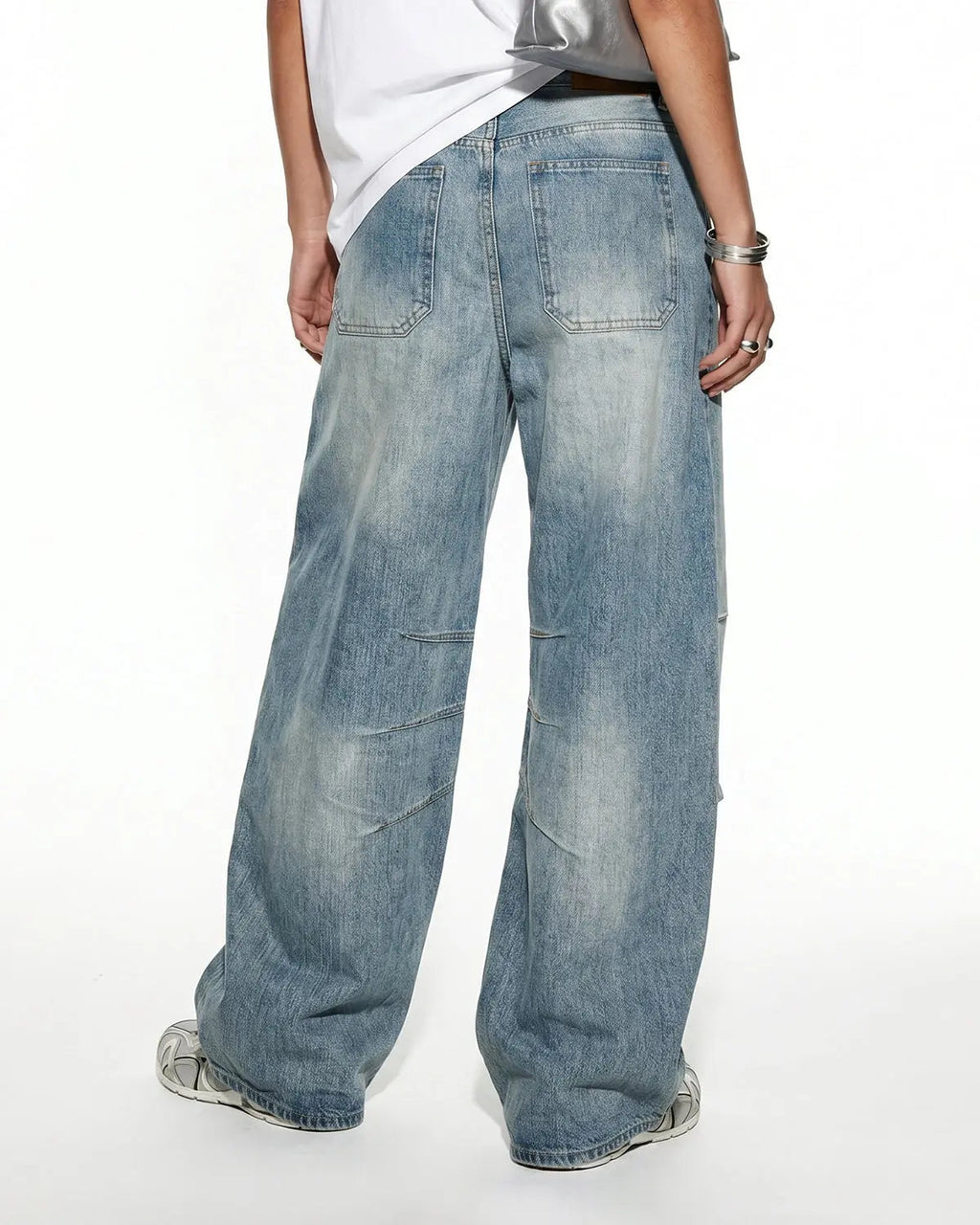 Deconstructed Bamboo Weave Baggy Jeans | Inflation Streetwear
