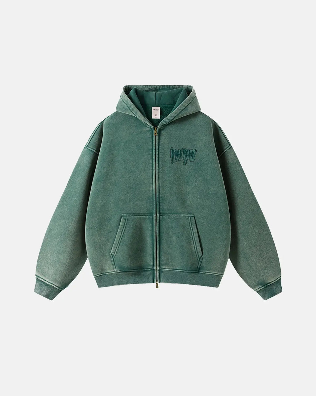 Gothic Acid Wash Zip Up Hoodies | Inflation Streetwear
